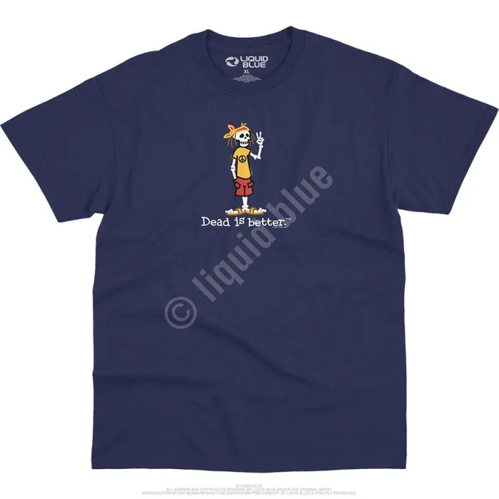 Liquid Blue TShirt Men Peace Dead Is Better TShirt