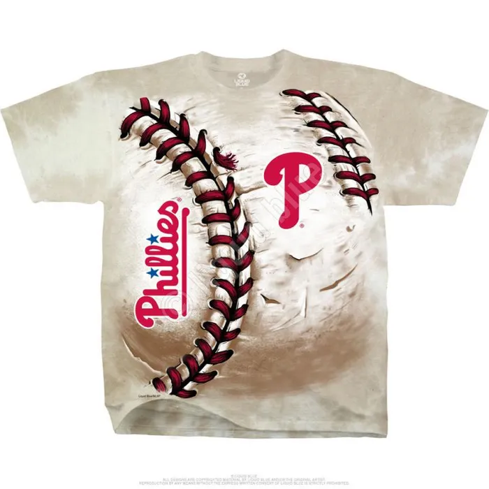 Liquid Blue TShirt Men Philadelphia Phillies Hardball TieDye TShirt
