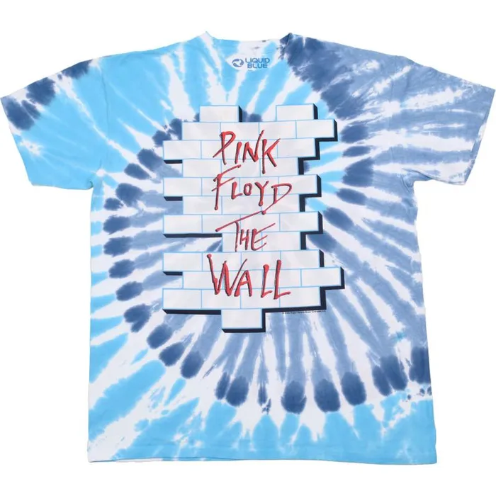 Liquid Blue TShirt Men Pink Floyd The Wall TieDye TShirt