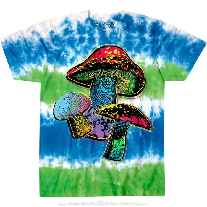 Liquid Blue TShirt Men Psychedelic Shrooms TieDye TShirt