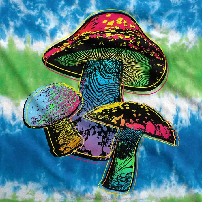 Liquid Blue TShirt Men Psychedelic Shrooms TieDye TShirt