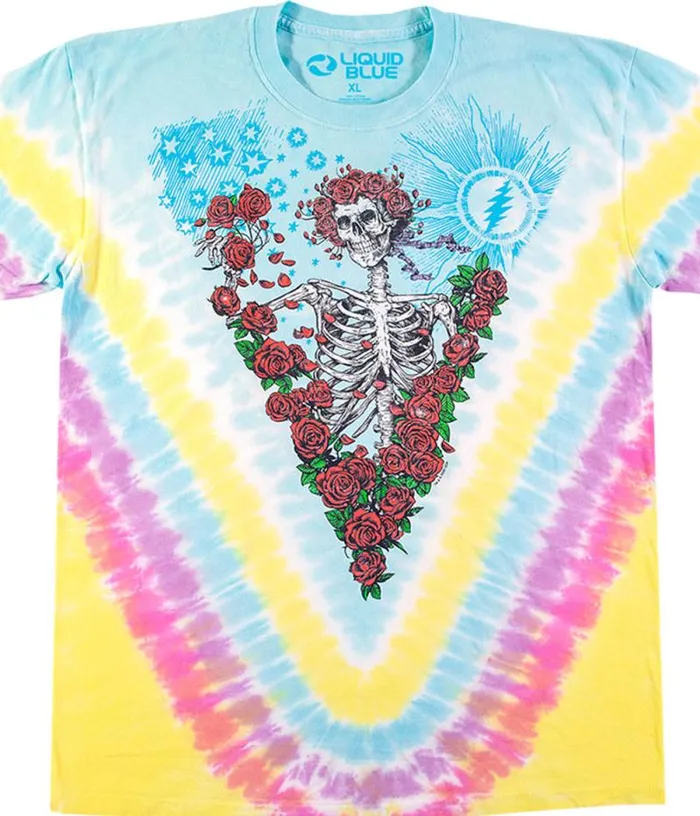 Liquid Blue TShirt Men Rose Garden TieDye TShirt