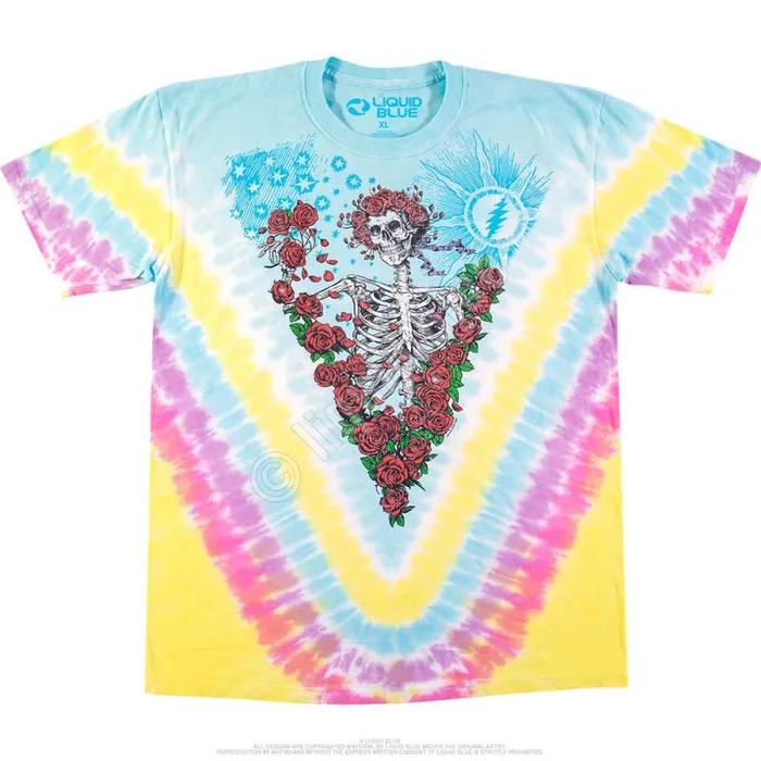 Liquid Blue TShirt Men Rose Garden TieDye TShirt