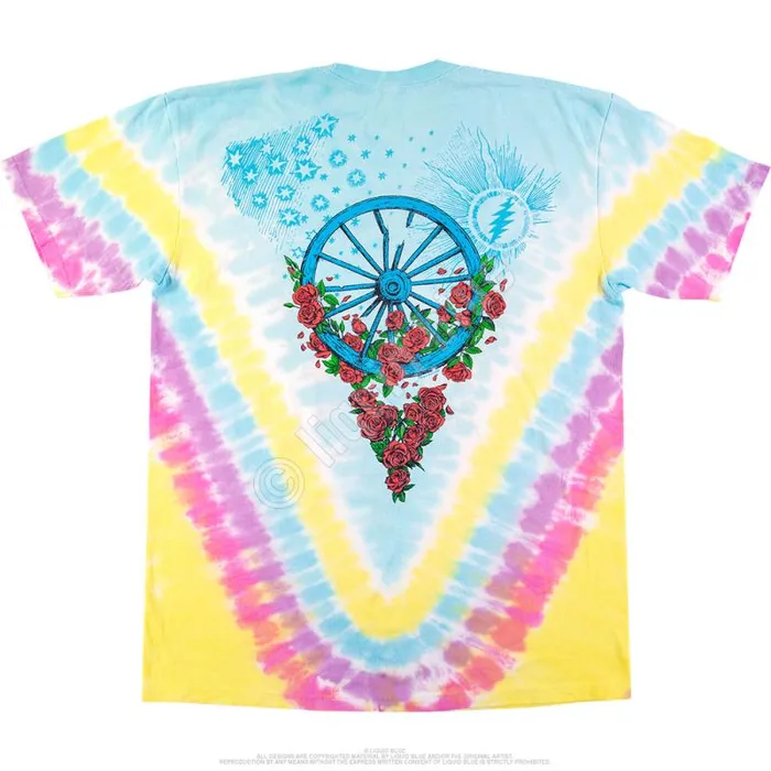 Liquid Blue TShirt Men Rose Garden TieDye TShirt