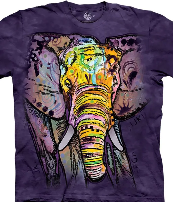 Liquid Blue TShirt Men Russo Elephant Classic Cotton TShirt
