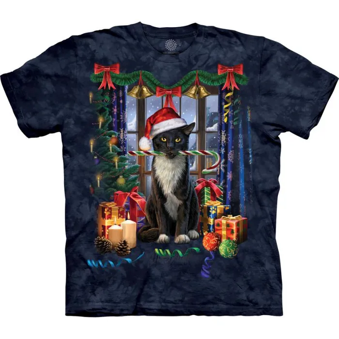 Liquid Blue TShirt Men Santa Paws Classic Cotton TShirt