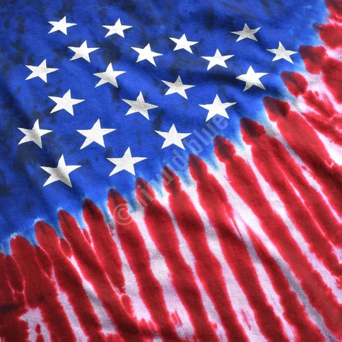Liquid Blue TShirt Men Stars And Stripes TieDye TShirt