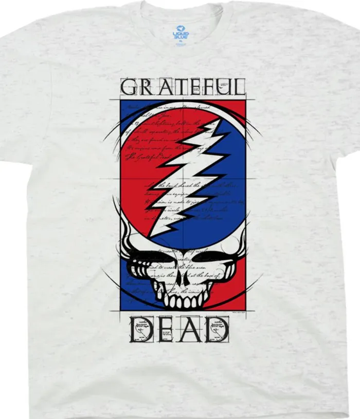 Liquid Blue TShirt Men Steal Your Blueprint Ash TShirt