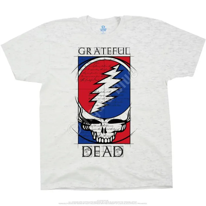 Liquid Blue TShirt Men Steal Your Blueprint Ash TShirt