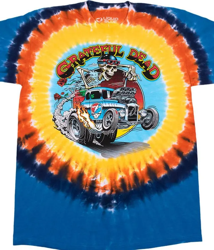 Liquid Blue TShirt Men Steal Your Hot Rod TieDye TShirt