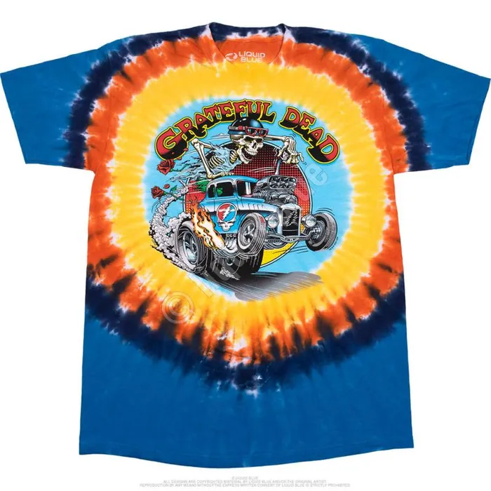 Liquid Blue TShirt Men Steal Your Hot Rod TieDye TShirt