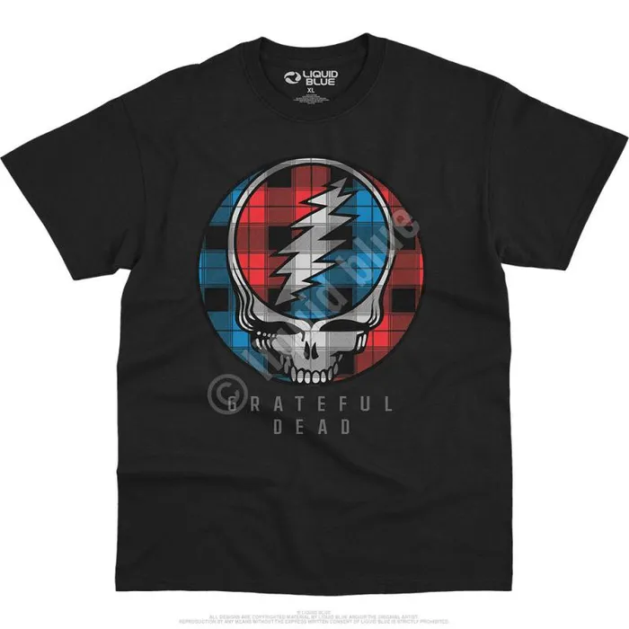 Liquid Blue TShirt Men Steal Your Plaid Black TShirt