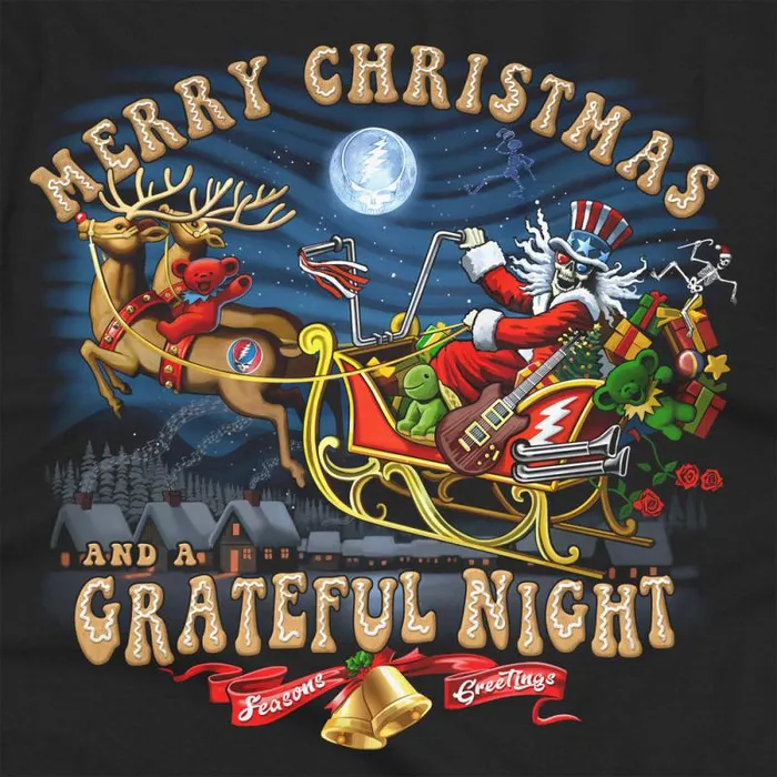Liquid Blue TShirt Men Steal Your Sleigh Black TShirt