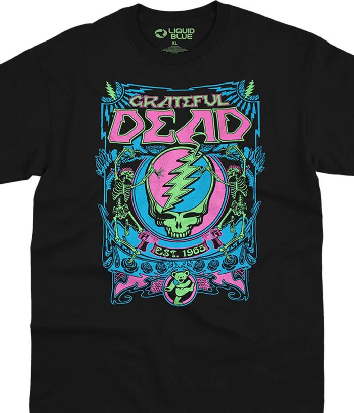 Liquid Blue TShirt Men SYF Blacklight Black TShirt
