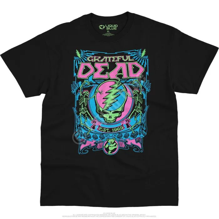 Liquid Blue TShirt Men SYF Blacklight Black TShirt
