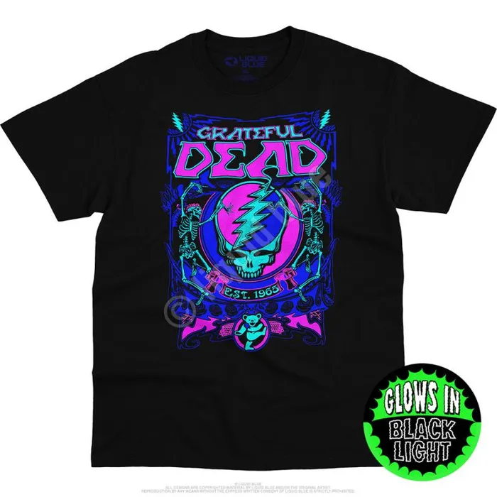 Liquid Blue TShirt Men SYF Blacklight Black TShirt