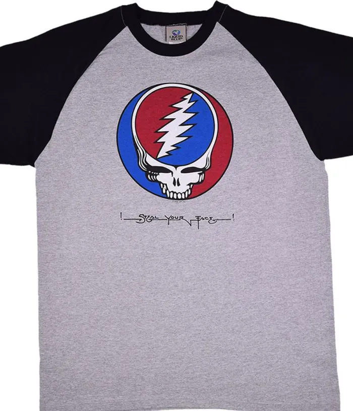 Liquid Blue TShirt Men SYF Raglan Heather Grey TShirt