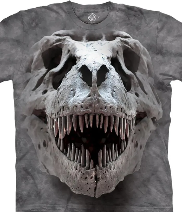 Liquid Blue TShirt Men TRex Big Skull Classic Cotton TShirt