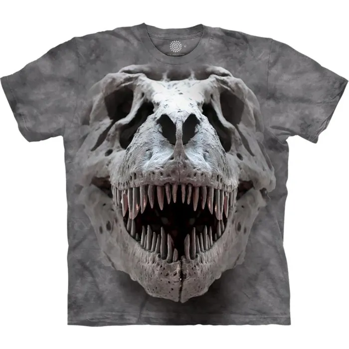 Liquid Blue TShirt Men TRex Big Skull Classic Cotton TShirt
