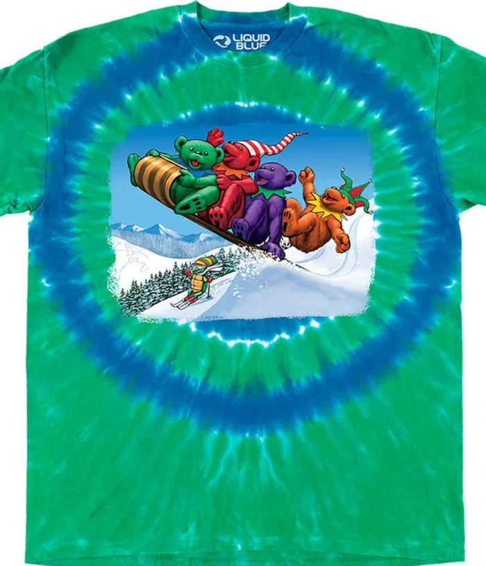 Liquid Blue TShirt Men Toboggan Bears TShirt
