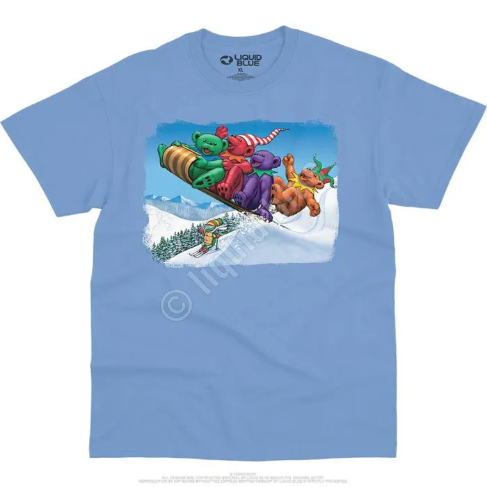 Liquid Blue TShirt Men Toboggan Bears TShirt