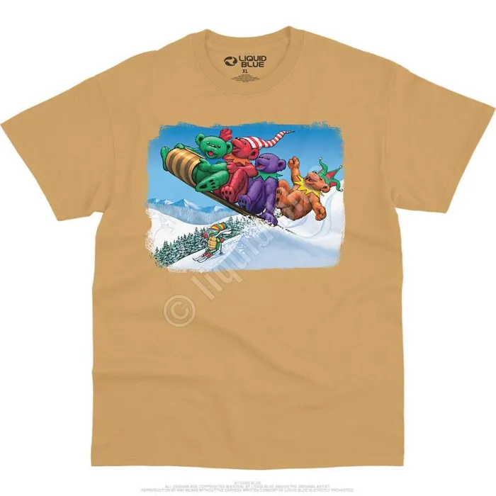 Liquid Blue TShirt Men Toboggan Bears TShirt