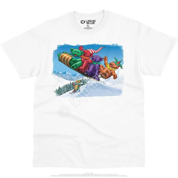 Liquid Blue TShirt Men Toboggan Bears TShirt