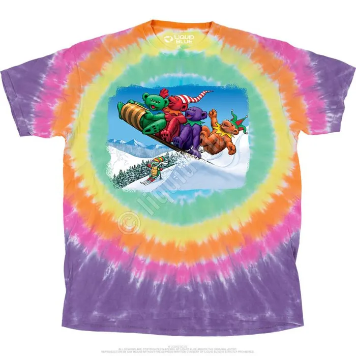 Liquid Blue TShirt Men Toboggan Bears TShirt