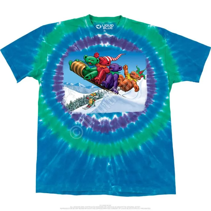 Liquid Blue TShirt Men Toboggan Bears TShirt