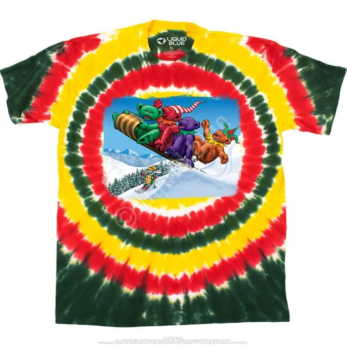 Liquid Blue TShirt Men Toboggan Bears TShirt