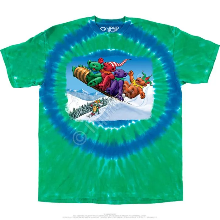 Liquid Blue TShirt Men Toboggan Bears TShirt