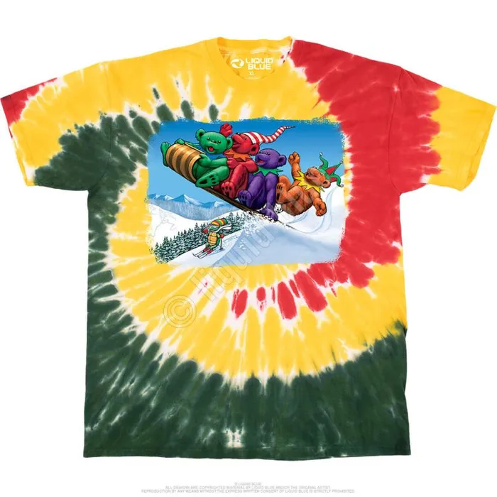 Liquid Blue TShirt Men Toboggan Bears TShirt