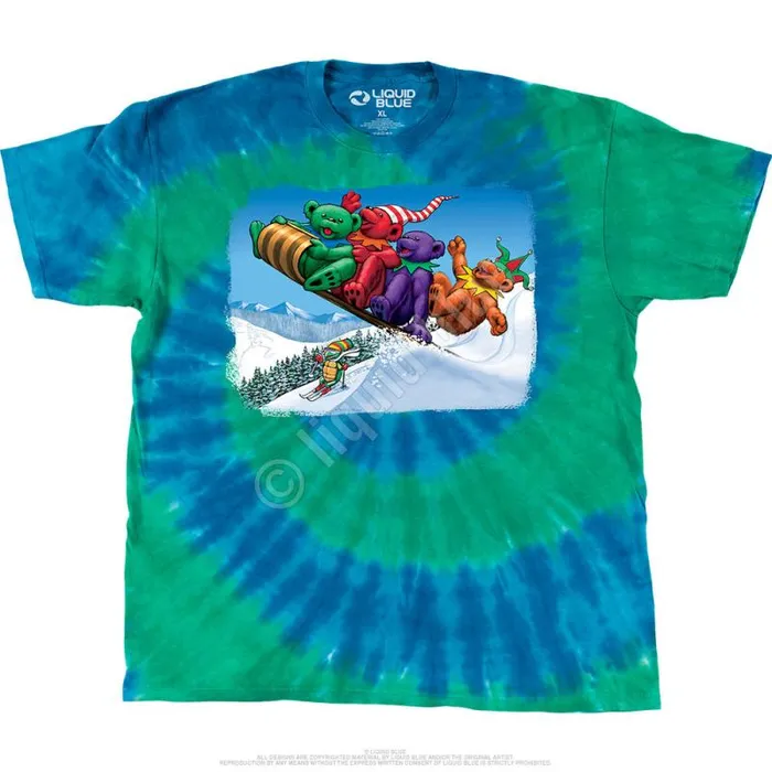 Liquid Blue TShirt Men Toboggan Bears TShirt