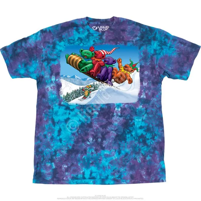 Liquid Blue TShirt Men Toboggan Bears TShirt