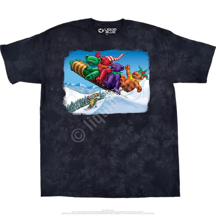 Liquid Blue TShirt Men Toboggan Bears TShirt