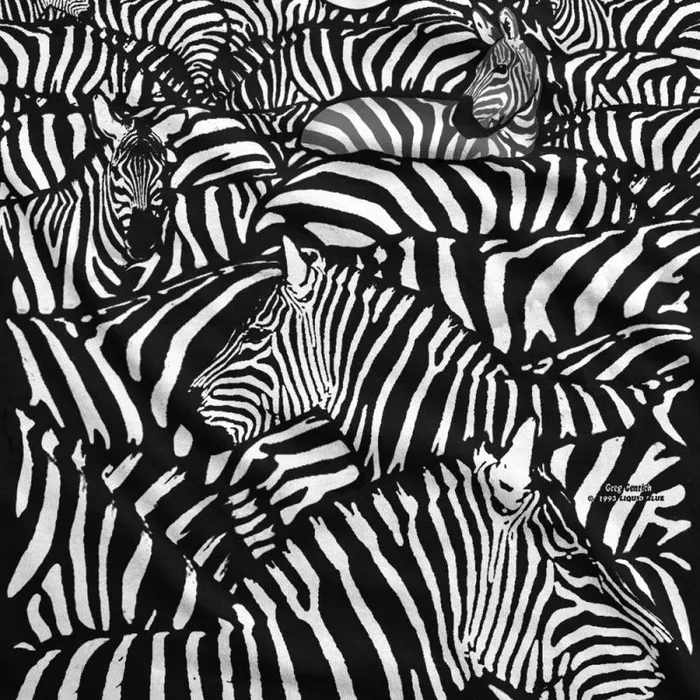 Liquid Blue TShirt Men White Zebra Black TShirt