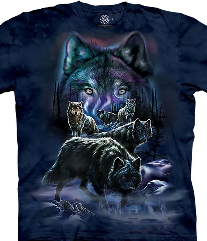 Liquid Blue TShirt Men Wolf Pack Classic Cotton TShirt
