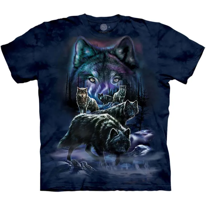 Liquid Blue TShirt Men Wolf Pack Classic Cotton TShirt