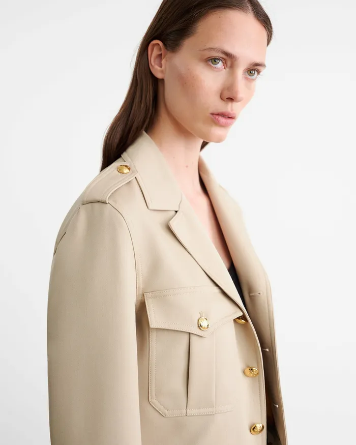 LISE JACKET Roosevelt Khaki Jackets and Blazers Nili Lotan Women