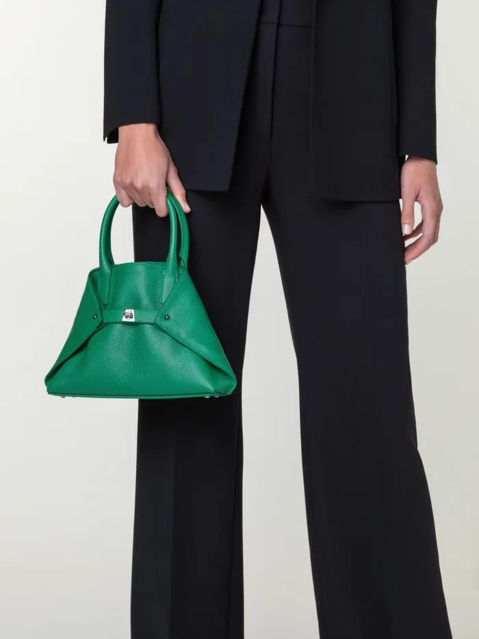 Little Ai Top Handle Bag In Cervocalf Leather Aloe Women Akris Crossbody Bags