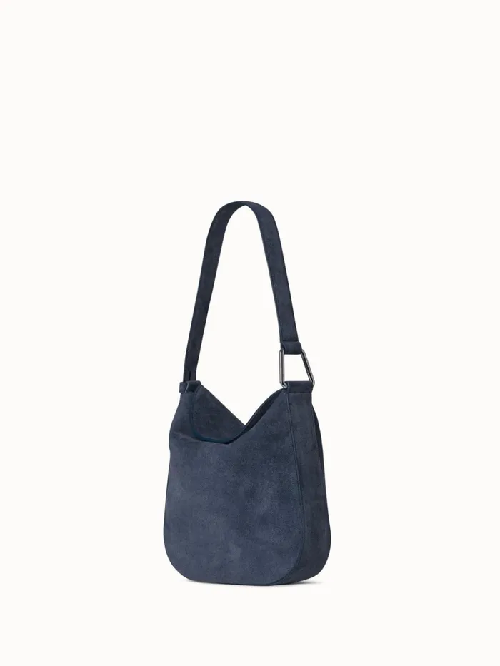 Little Anna Hobo Bag In Suede Leather With Denim Look Indigo Women Akris Mini Bags