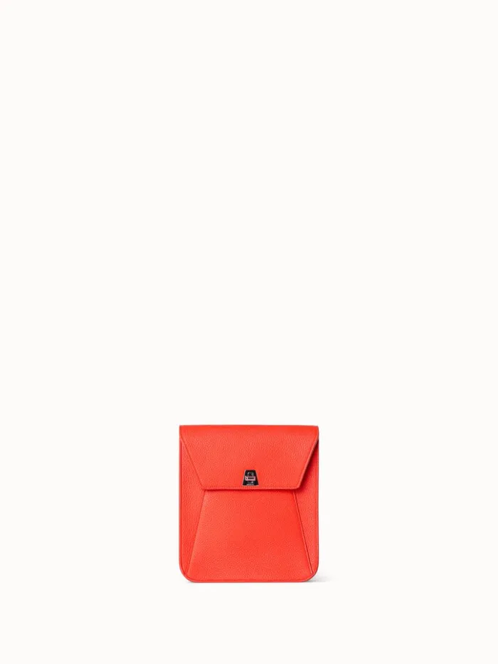 Little Anouk Messenger Bag In Cervocalf Leather Tangerine Women Akris Mini Bags