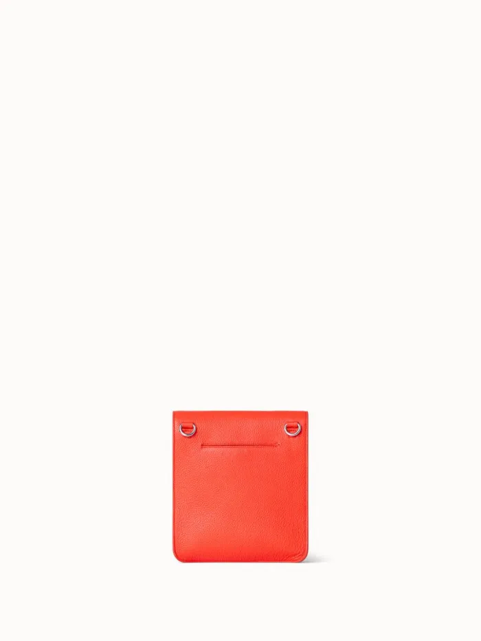 Little Anouk Messenger Bag In Cervocalf Leather Tangerine Women Akris Mini Bags