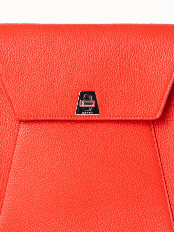 Little Anouk Messenger Bag In Cervocalf Leather Tangerine Women Akris Mini Bags