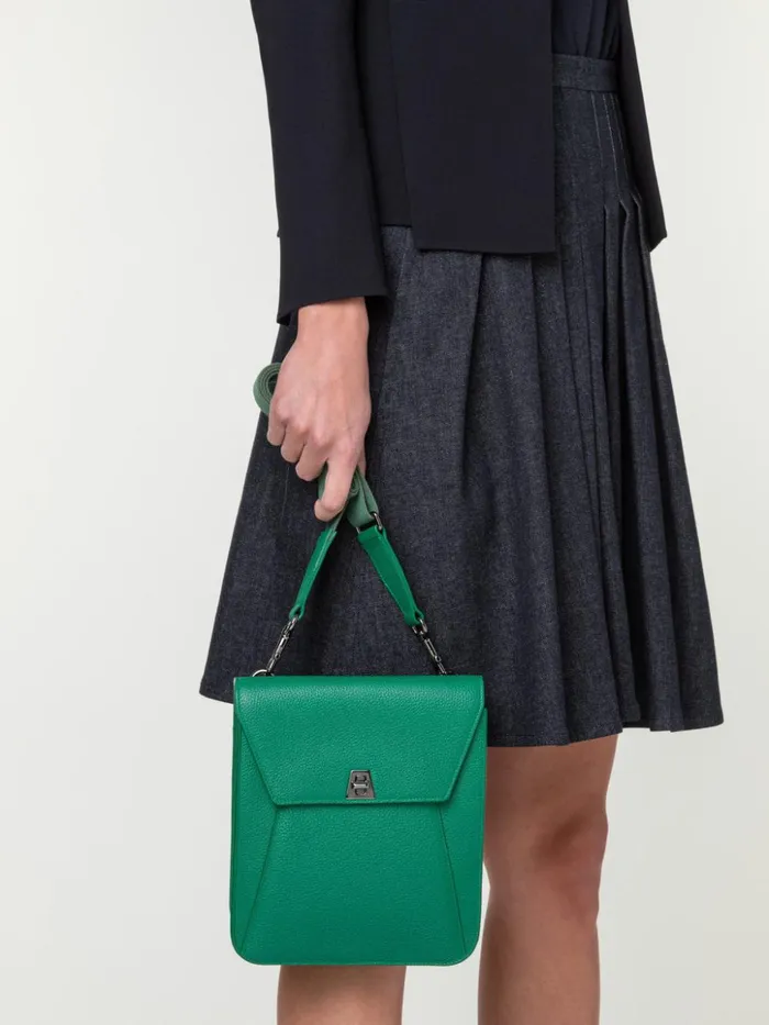 Little Anouk Messenger Bag In Leather Aloe Women Akris Crossbody Bags