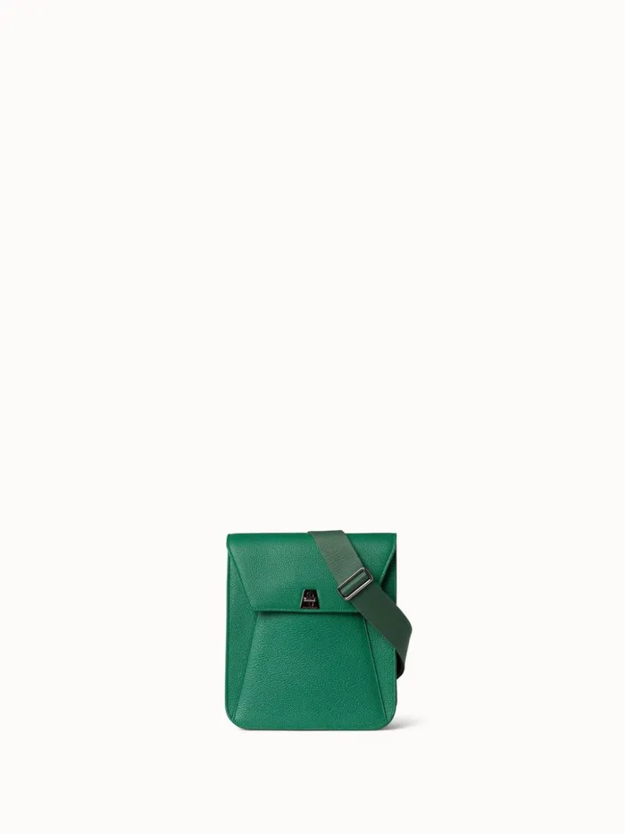 Little Anouk Messenger Bag In Leather Aloe Women Akris Crossbody Bags
