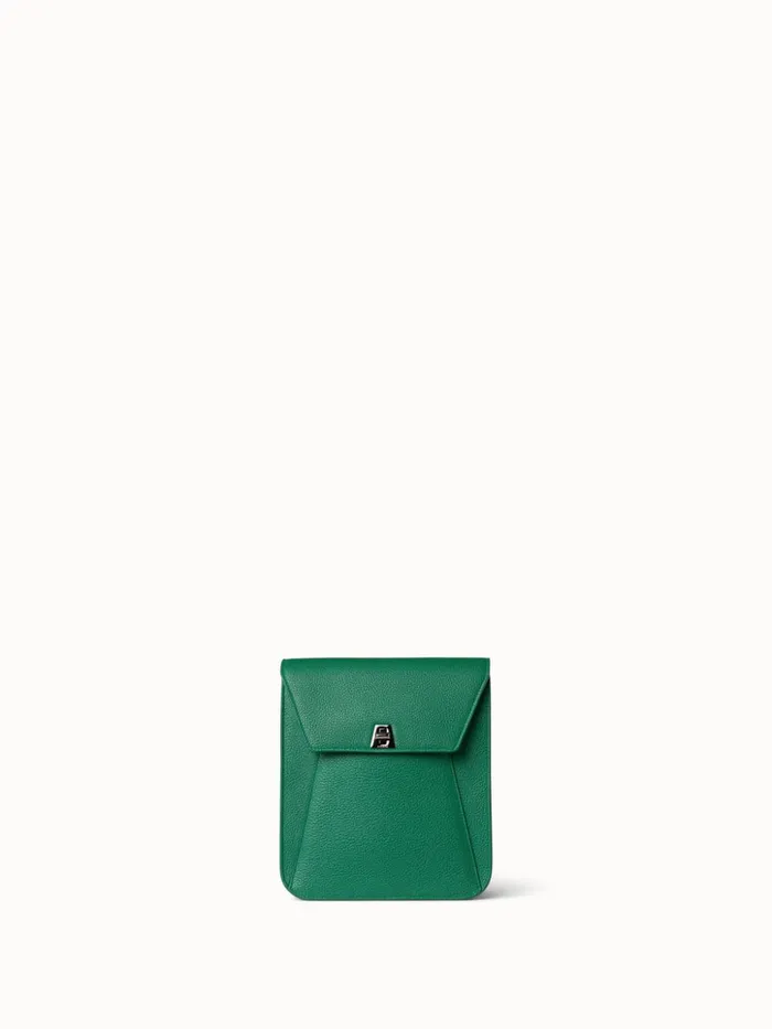 Little Anouk Messenger Bag In Leather Aloe Women Akris Crossbody Bags