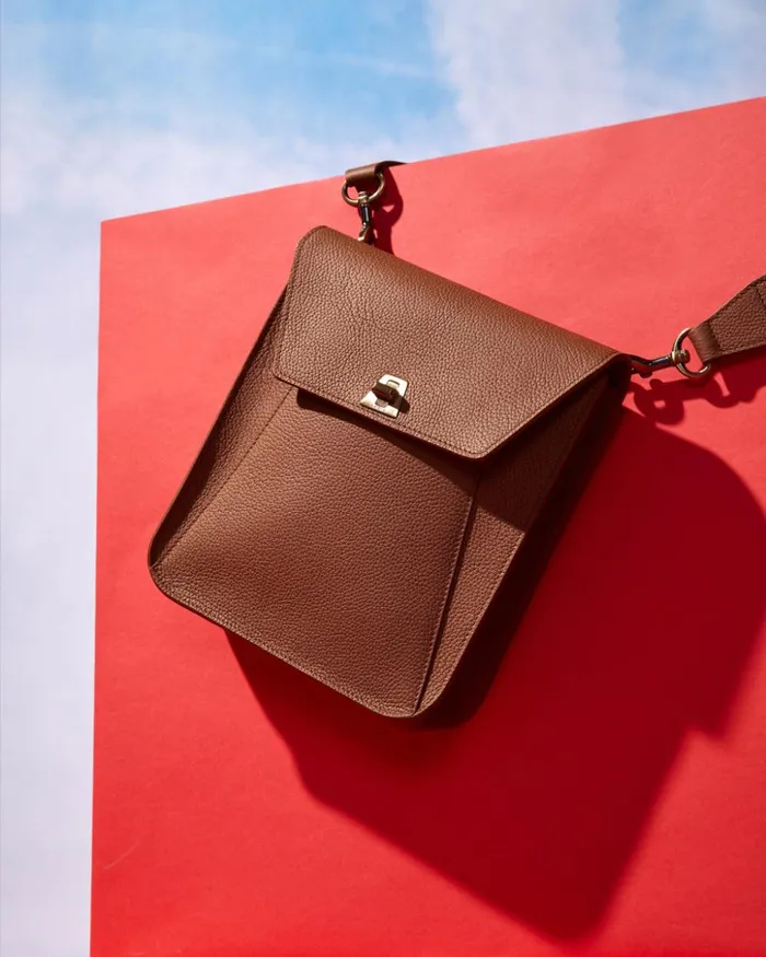Little Anouk Messenger In Calf Leather Caramel Women Akris Crossbody Bags