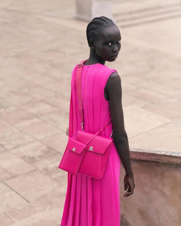 Little Anouk Messenger In Calf Leather Pink Women Akris Mini Bags