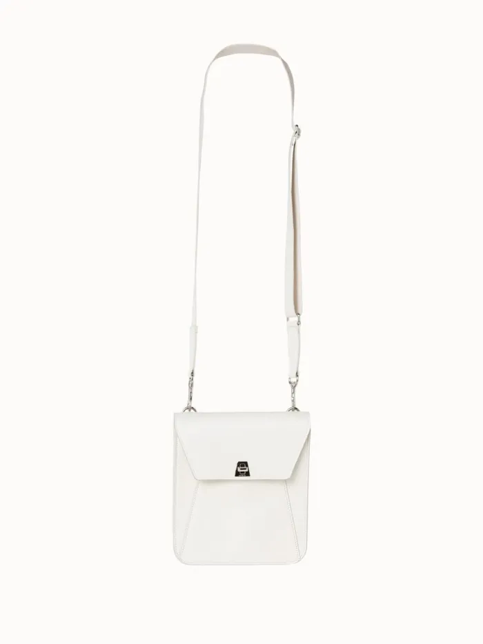 Little Anouk Messenger In Calf Leather White Women Akris Crossbody Bags